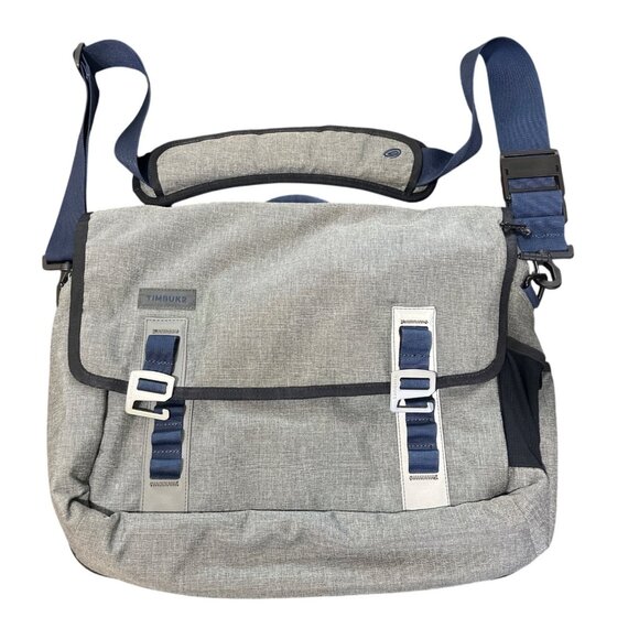 Timbuk2 Command Laptop Messenger Bag Removable Crossbody Strap Gray Blue Travel - Picture 1 of 8